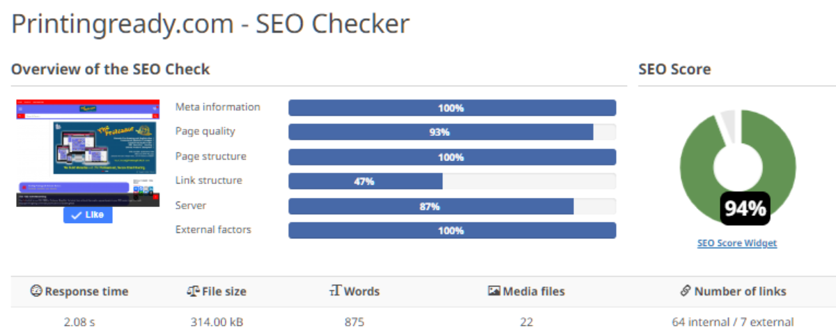 seo results chart printingready